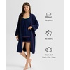 GYS Women’s Bamboo Viscose Robe, Ultra-Soft Long Sleeve Bathrobe(Navy)