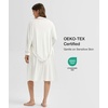 GYS Women’s Bamboo Viscose Robe, Ultra-Soft Long Sleeve Bathrobe(White)