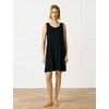 GYS Women’s Bamboo Viscose Tank Nightgown Sleep Dress(Crew Neck-black)
