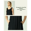 GYS Women’s Bamboo Viscose Tank Nightgown Sleep Dress(Crew Neck-black)