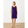 GYS Women’s Bamboo Viscose Tank Nightgown Sleep Dress(Crew Neck-deep Purple)