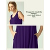GYS Women’s Bamboo Viscose Tank Nightgown Sleep Dress(Crew Neck-deep Purple)
