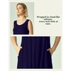 GYS Women’s Bamboo Viscose Tank Nightgown Sleep Dress(Crew Neck-navy)
