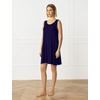 GYS Women’s Bamboo Viscose Tank Nightgown Sleep Dress(Crew Neck-navy)