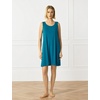 GYS Women’s Bamboo Viscose Tank Nightgown Sleep Dress(Crew Neck-teal Blue)