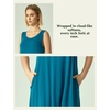 GYS Women’s Bamboo Viscose Tank Nightgown Sleep Dress(Crew Neck-teal Blue)