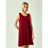 GYS Women’s Bamboo Viscose Tank Nightgown Sleep Dress(Crew Neck-wine Red)