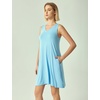 GYS Women’s Bamboo Viscose Tank Nightgown Sleep Dress(V Neck-azure Blue)