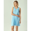 GYS Women’s Bamboo Viscose Tank Nightgown Sleep Dress(V Neck-azure Blue)