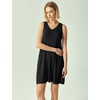 GYS Women’s Bamboo Viscose Tank Nightgown Sleep Dress(V Neck-black)
