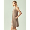 GYS Women’s Bamboo Viscose Tank Nightgown Sleep Dress(V Neck-camel)