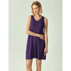 GYS Women’s Bamboo Viscose Tank Nightgown Sleep Dress(V Neck-deep Purple)