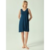 GYS Women’s Bamboo Viscose Tank Nightgown Sleep Dress(V Neck-ink Blue)