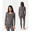 GYS Women’s Bamboo Viscose Thermal Underwear Set(Dark Grey)