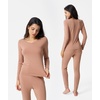 GYS Women’s Bamboo Viscose Thermal Underwear Set(Light Brown)