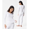 GYS Women’s Bamboo Viscose Thermal Underwear Set(White)