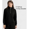 GYS Women’s Half Zip Mock Neck Sweatshirt Loose Fall Pullover(Black)
