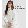 GYS Women’s Half Zip Mock Neck Sweatshirt Loose Fall Pullover(White)