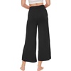 GYS Women’s Wide Leg Pajama Pants with Pockets Soft Yoga Palazzo Pants Lounge Trousers Sweatpants with Casual Split(Black)