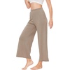 GYS Women’s Wide Leg Pajama Pants with Pockets Soft Yoga Palazzo Pants Lounge Trousers Sweatpants with Casual Split(Camel)