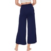 GYS Women’s Wide Leg Pajama Pants with Pockets Soft Yoga Palazzo Pants Lounge Trousers Sweatpants with Casual Split(Navy)