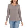 GYS Bamboo Viscose Long Sleeve Shirt for Women Pajama Tops(Style B – Taupe)
