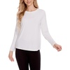 GYS Bamboo Viscose Long Sleeve Shirt for Women Pajama Tops(Style B – White)