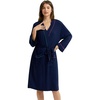 GYS Women’s Bamboo Viscose Robe, Ultra-Soft Long Sleeve Bathrobe(Navy)