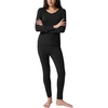 GYS Women’s Bamboo Viscose Thermal Underwear Set(Black)