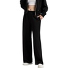 GYS Womens Black Sweatpants, Baggy Lounge Pants, Wide Leg Workout Pants(Black)