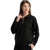 GYS Women’s Half Zip Mock Neck Sweatshirt Loose Fall Pullover(Black)