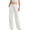 GYS Womens White Sweatpants, Baggy Lounge Pants, Wide Leg Workout Pants(White)