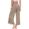 GYS Women’s Wide Leg Pajama Pants with Pockets Soft Yoga Palazzo Pants Lounge Trousers Sweatpants with Casual Split(Camel)