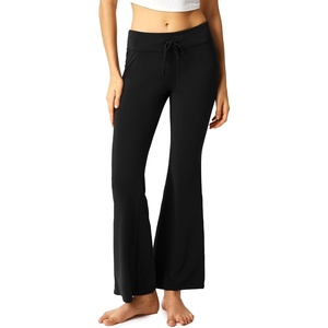 GYS Flare Leggings for Women Soft Stretchy Modal Workout Bootcut Yoga Pants(Black)