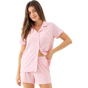 GYS Women’s Bamboo Viscose Button Down Pajama Set, Cooling for Hot Flashes(​peach​)