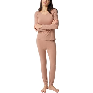 GYS Women’s Bamboo Viscose Thermal Underwear Set(Light Brown)