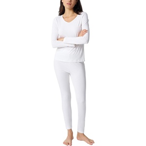 GYS Women’s Bamboo Viscose Thermal Underwear Set(White)